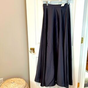 NWT Charcoal Grey Satin Poly Long Ball Gown Skirt size 6
